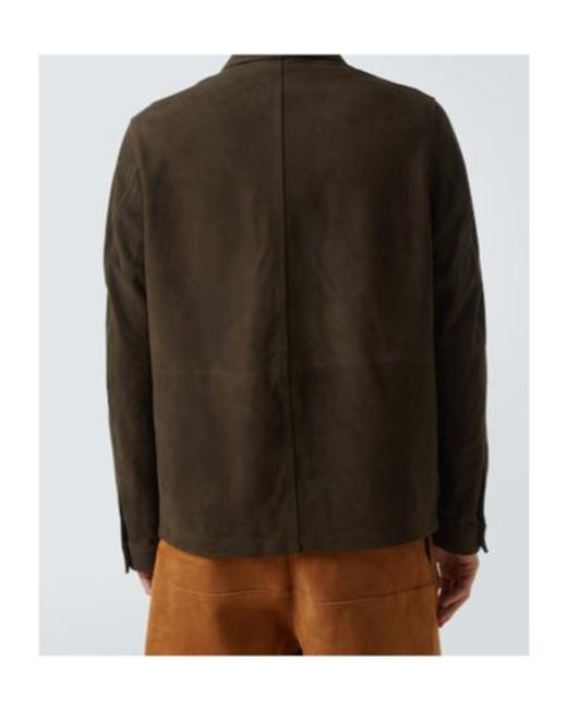 Frescobol Carioca Brown Ravi Suede Overshirt for men