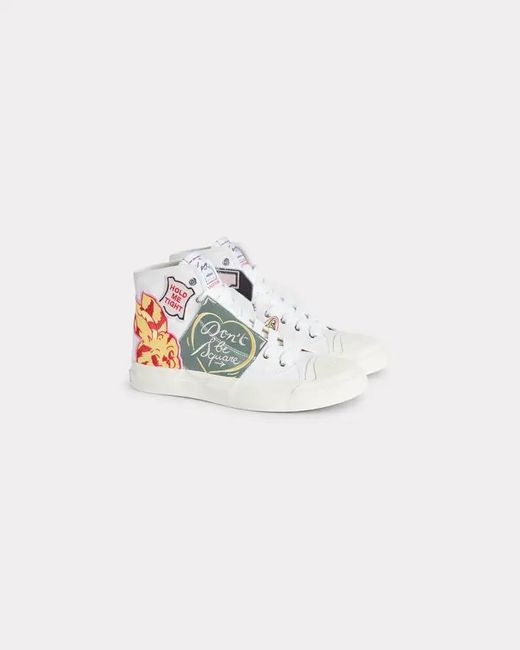 KENZO White High Top Sneakers for men