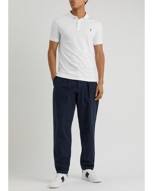 Polo Ralph Lauren White Slim Pima Cotton Polo Shirt for men