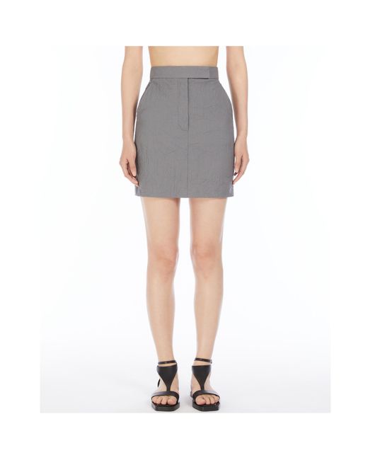 Max Mara Gray Abate1234 Wrinkled Effect Mini Skirt