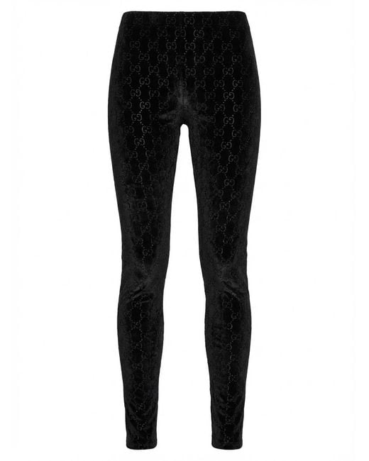 Gucci Black Gg Embellished Leggings