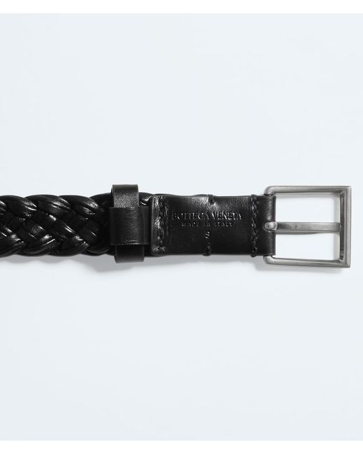 Bottega Veneta Black Metal Buckle Belt for men