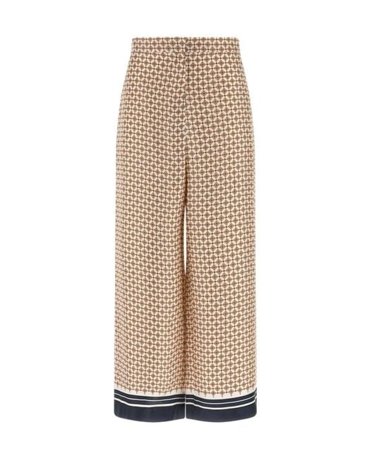 Max Mara Natural Studio Mstottelia Printed Wide-Leg Pants