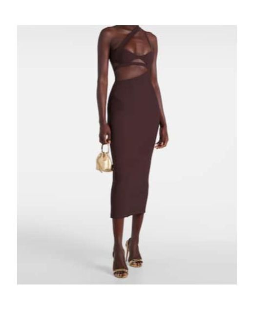 Nensi Dojaka Purple Asymmetric Midi Dress