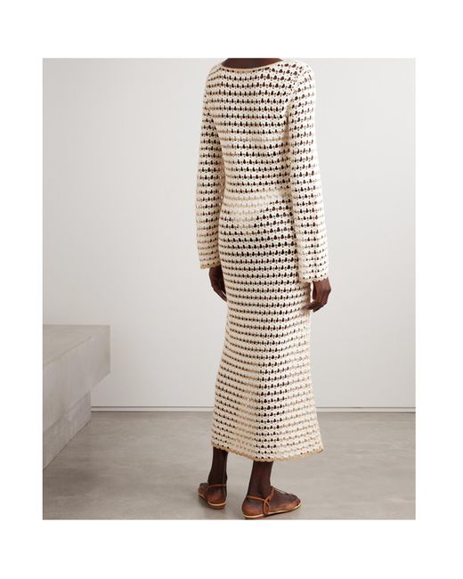 Zimmermann Natural Round-Collar Long-Sleeved Dress