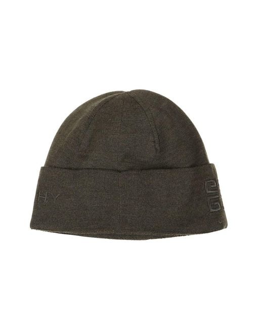 Givenchy Green Embroidered-Logo Beanie for men