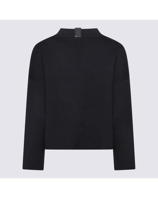Fabiana Filippi Black V-Neck Zipped Cardigan