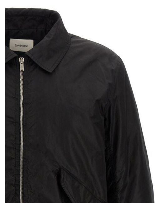 Saint Laurent Black Zip-Up Bomber Jacket for men