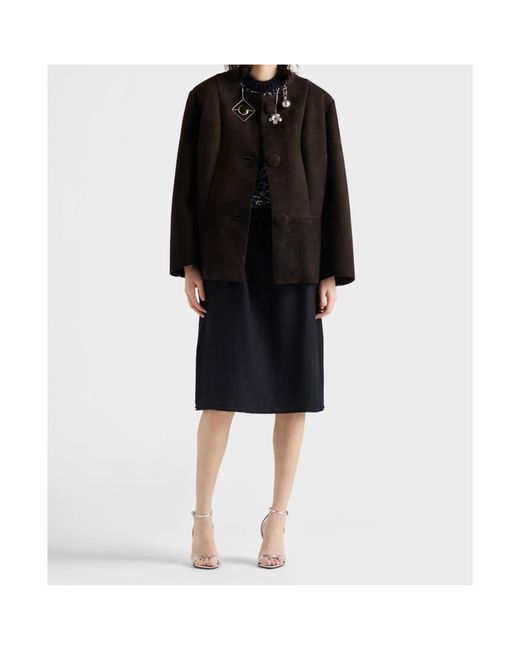 Prada Black Bonded Crewneck Jacket