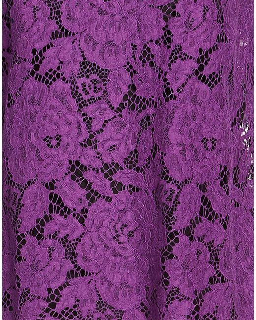 Dolce & Gabbana Purple Solid-Colored Sleeveless Lace Top