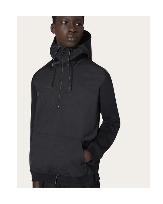 Valentino Black Vltn Zip Hoodie for men