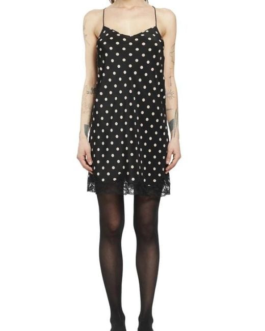 Saint Laurent Black Polka Dot Sundress