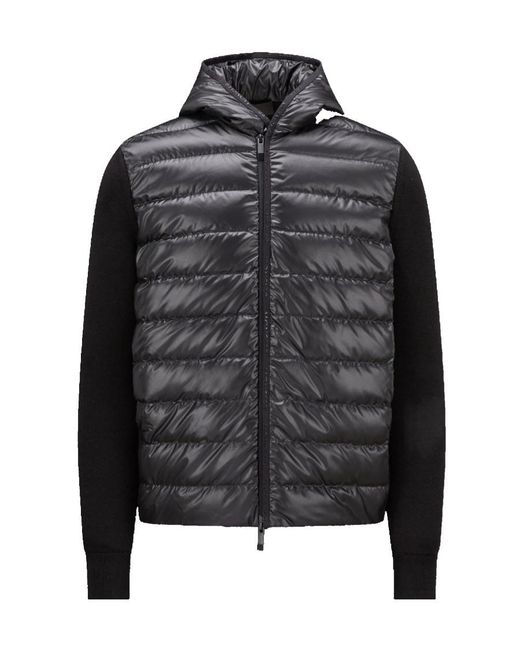 Moncler Black Zip-Up Padded Hoodie for men