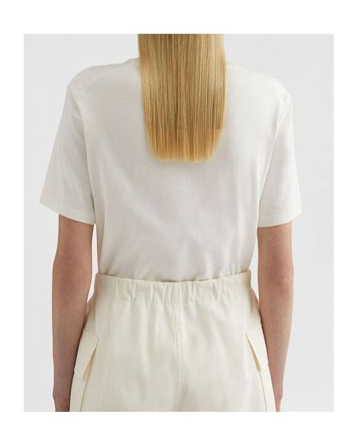 Jil Sander White Crewneck Logo Patch T-Shirt
