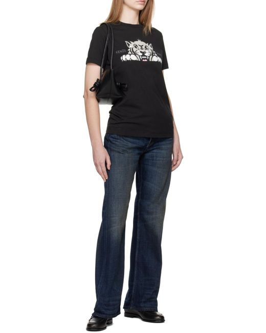KENZO Black Logo Printed Crewneck T-Shirt