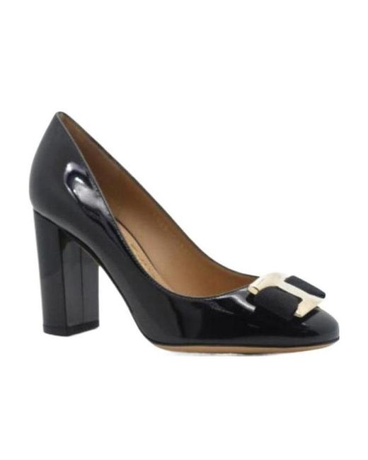 Ferragamo Black Bow-Tie High Heels