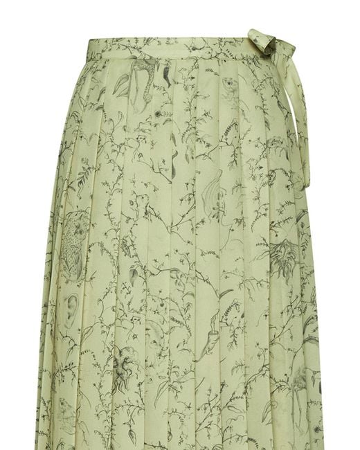 Fabiana Filippi Green Pleated Long Skirt