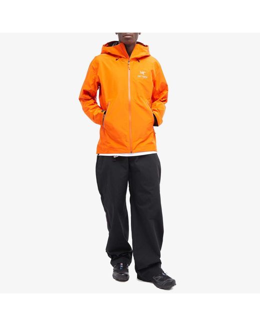 Arc'teryx Orange Logo Hooded Casual Jacket for men