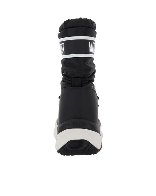 Moon Boot Black Logo-Print Platform Boots for men