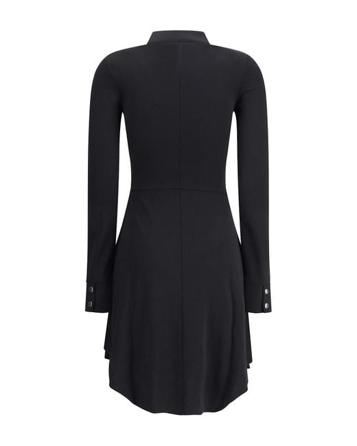 Courreges Black Courrèges Biker Crepe Jersey Zipped Dress