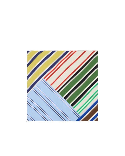 Loewe Blue Logo Pattern Silk Scarf for men