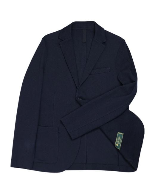 Harris Wharf London Blue 2B. Blazer Diagonal Crafted With Loro Piana Fabric for men
