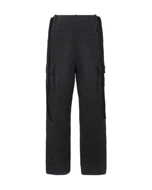 Fendi Black Patchwork Cotton Trousers for men