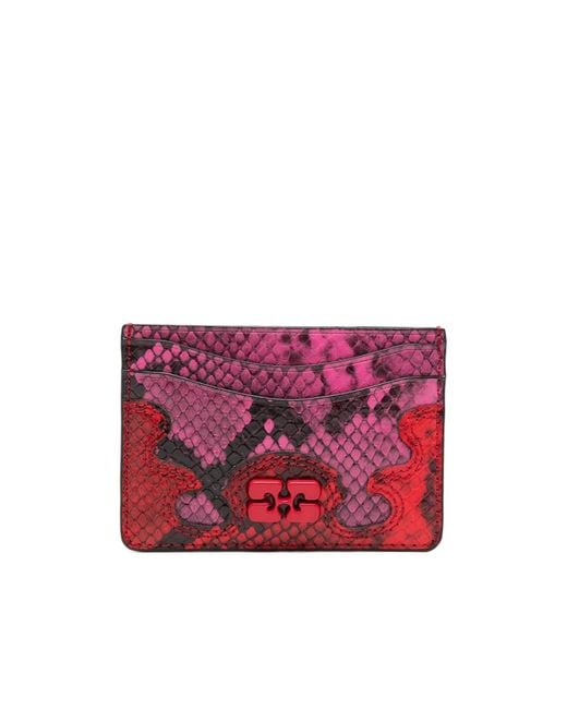 Ganni Red Embossed Cardholder