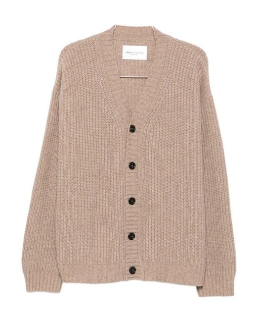 Roberto Collina Natural V-Neck Cardigan for men