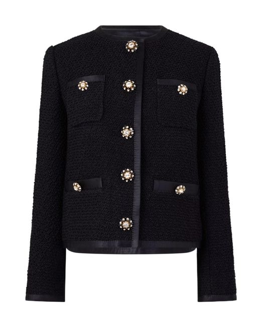 Dolce & Gabbana Black Button-Down Bouclé Jacket