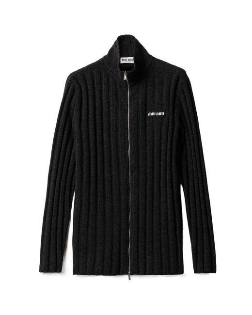 Miu Miu Black Wool And Cashmere Cardigan