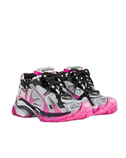 Balenciaga Pink Gradient Lace-Up Sneakers