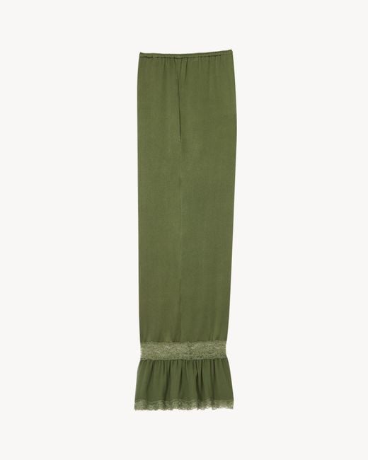 Saint Laurent Green Lace-Cuff Pants
