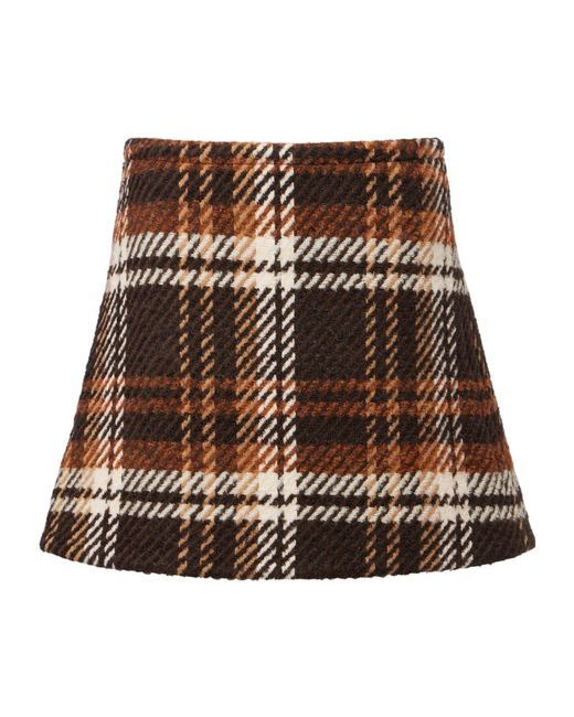 Patou Brown Plaid Mini Skirt