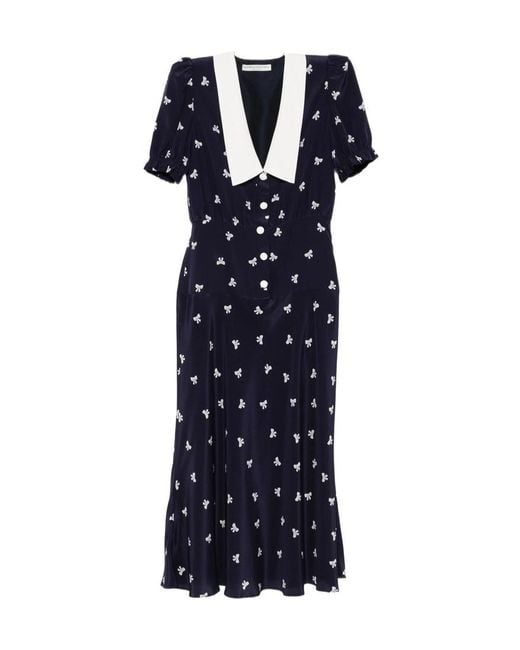 Alessandra Rich Blue Short Sleeve Dress
