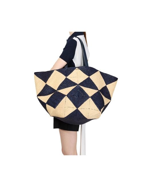 Loewe Blue Puzzle Fold Diamond Xxl Tote