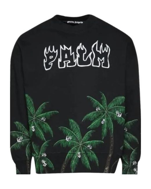 Palm Angels Black Printed Sweatshirt for men
