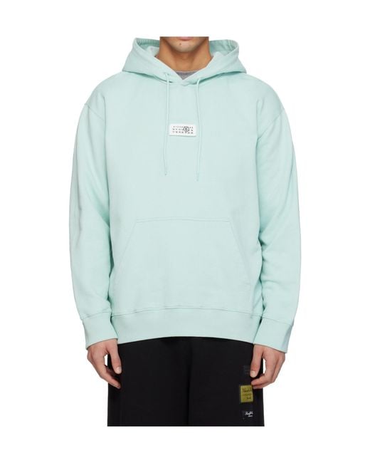 MM6 by Maison Margiela Blue Logo-Patch Hoodie for men