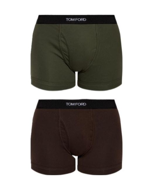 Tom Ford Green Two-Pack Of Elastic Waistband Underwear for men