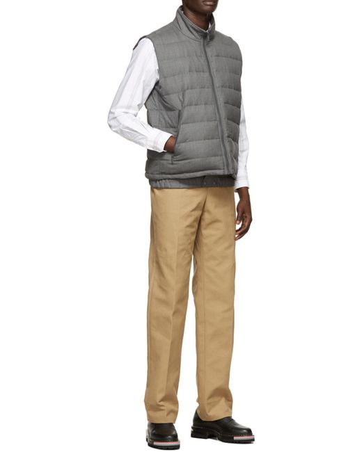 Thom Browne Gray Super 120S Down-Filled Ski Vest for men