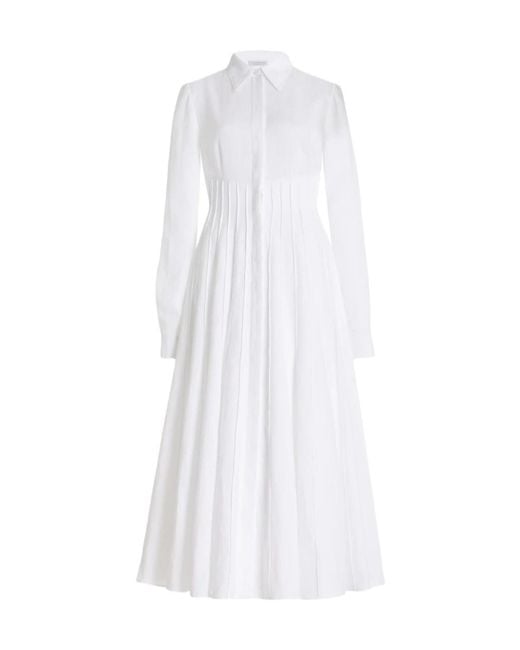 Gabriela Hearst White Dewi Linen Midi Shirt Dress