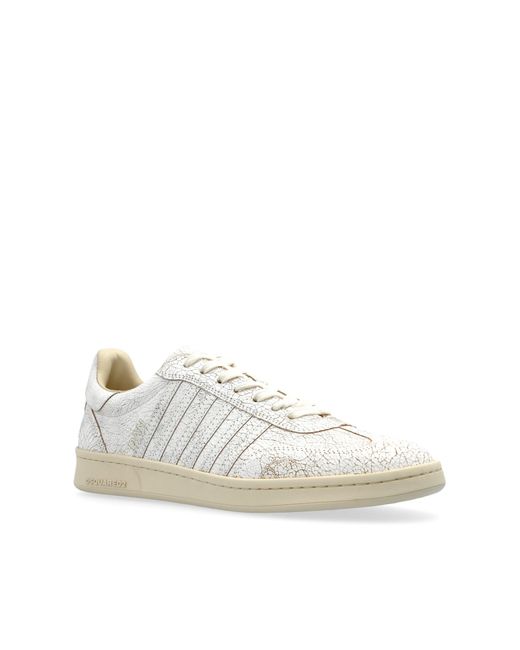 DSquared² White Lace-Up Low-Top Sneakers for men