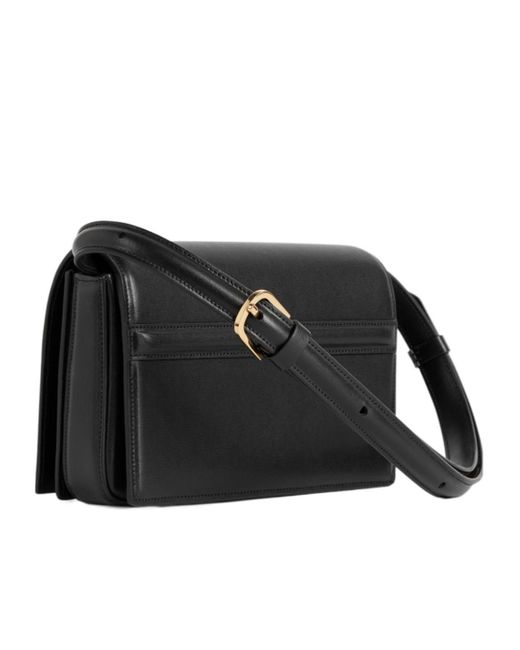 Totême Black Totême T-Flap Mini Tote Bag