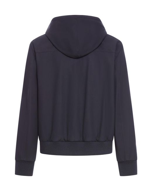 Céline Blue Triomphe Blouson Jacket With Hood for men