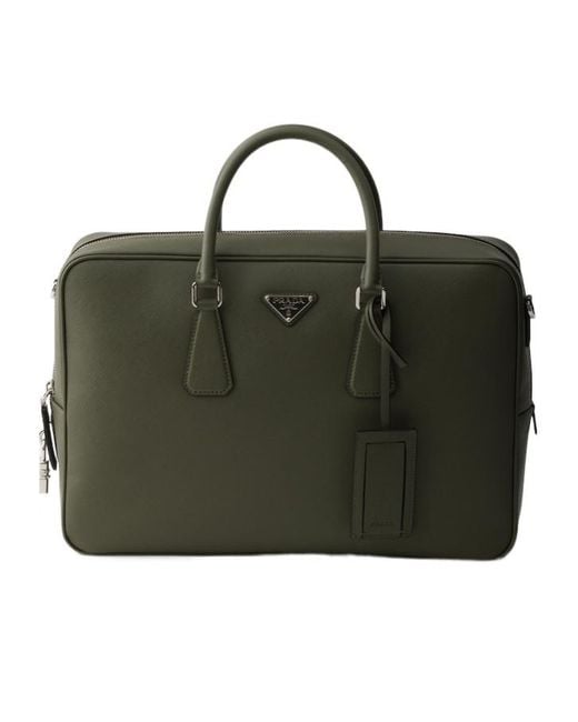 Prada Black Saffiano Leather Work Bag for men
