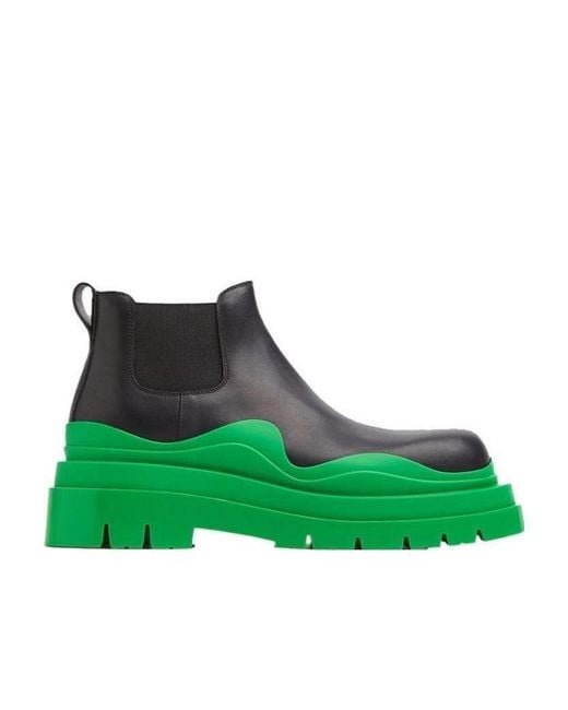 Bottega Veneta Green Tire Chelsea Ankle Boot for men