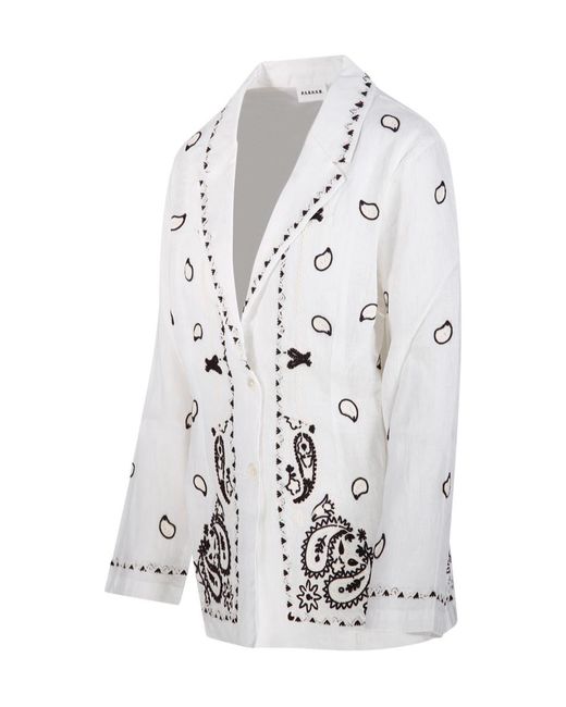 P.A.R.O.S.H. White P.A.R.O..H. Beach 26 Embroidered Blazer