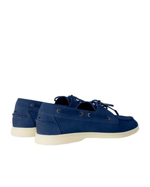 Loro Piana Blue Sea-Sail Walk Lace-Up Loafers for men