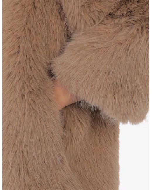 Dondup Brown Oversized Faux Fur Jacket