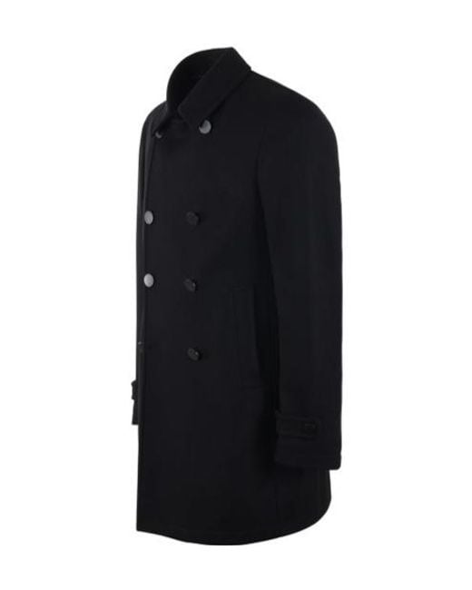 Tagliatore Blue Straight-Hem Double-Breasted Coat for men